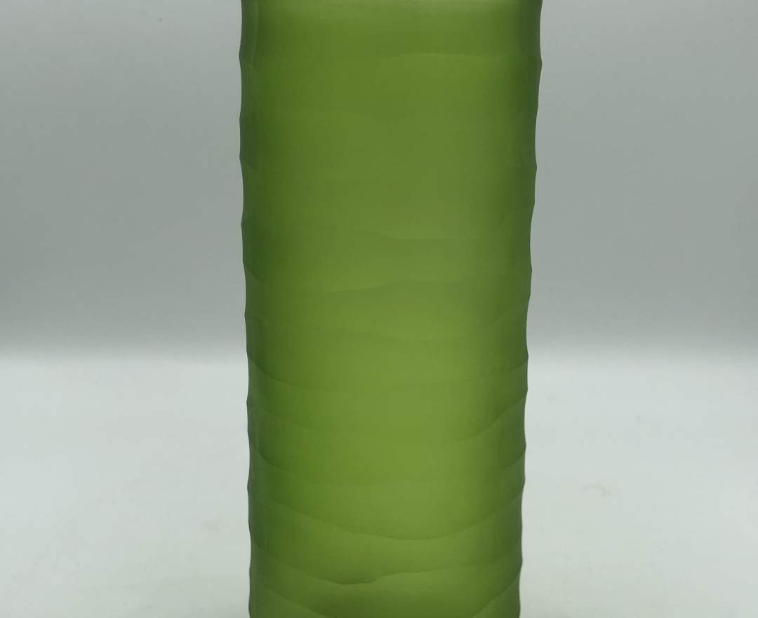 1st Tannendiele - Carved cylinder glass vase, grass green