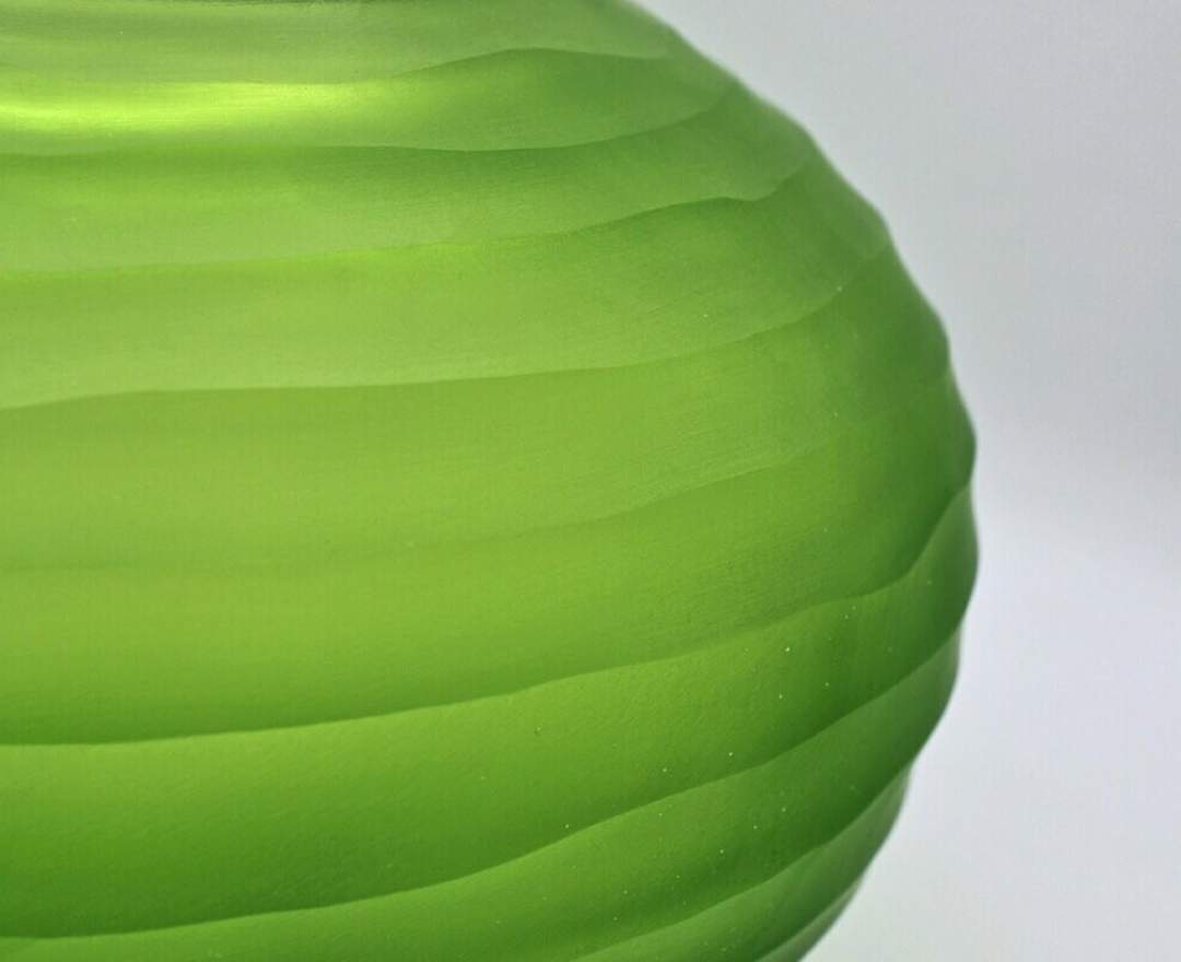 1st Tannendiele - Carved glass vase, light green