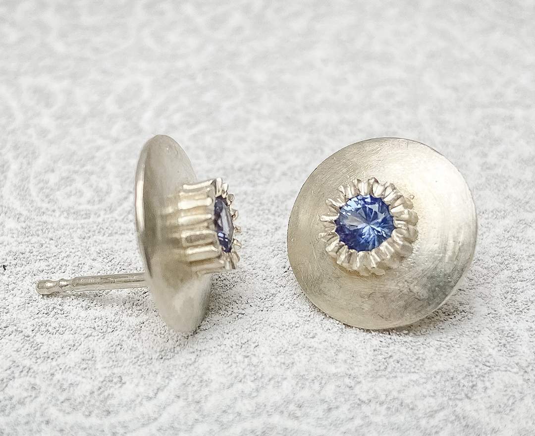 Goldschmiede im Hof Ohrstecker mit 4 mm Stein, Silber Goldschmiede im Hof Ohrstecker mit 4 mm Stein, Silber