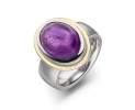 Goldschmiede TRAPEZ - Birgit Johannsen - Ring mit Amethyst, Silber und 14 Karat Gold Thumbnail