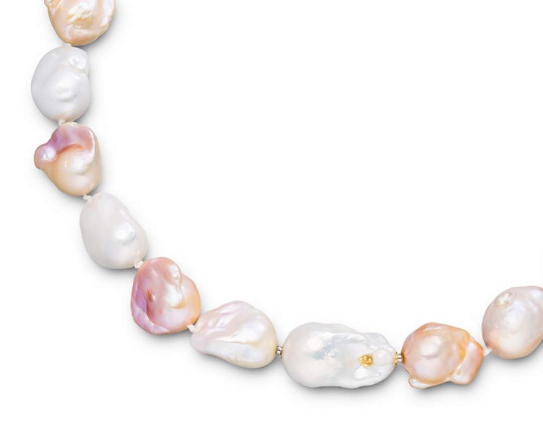 Halskette mit barocken Süßwasser - Perlen