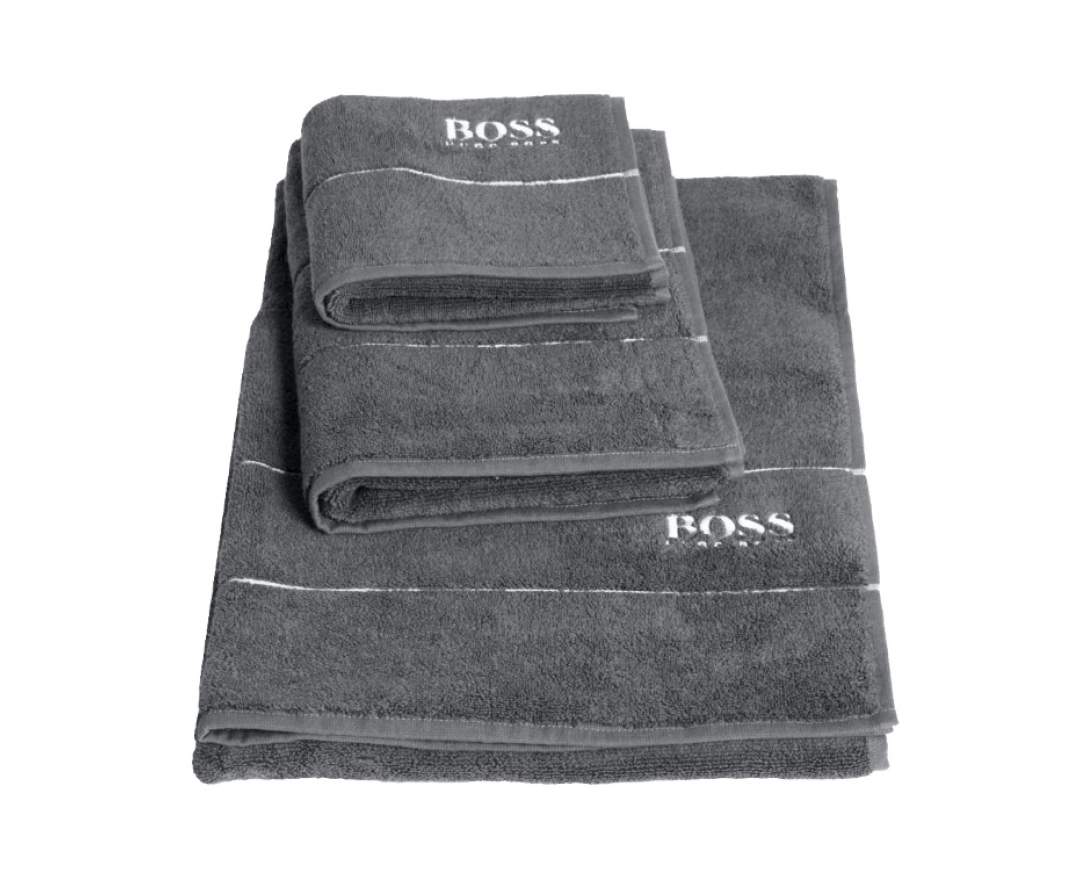 Hugo Boss Frottier Handtücher Plain graphit