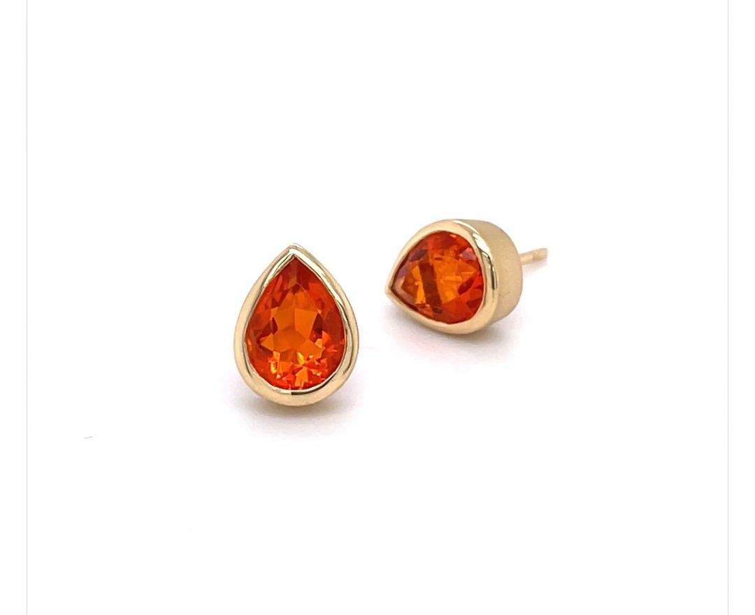 Goldschmiede Sabine Pluyter Ohrstecker 750 Gold mit mexikanischem Feueropal 1,40ct Goldschmiede Sabine Pluyter Ohrstecker 750 Gold mit mexikanischem Feueropal 1,40ct