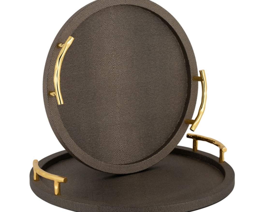 Richmond Interiors Tablett Dienblatt Belauf 2er Set rund Richmond Interiors Tablett Dienblatt Belauf 2er Set rund