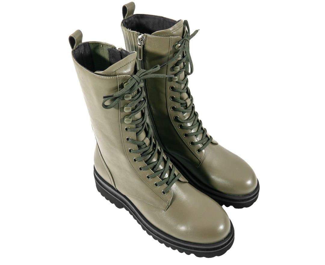 Lola Cruz - Schnürboots Verde-Khaki