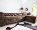 Wenk-Design - Ecksofa Chesterfield antik braun OT rechts Thumbnail