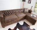 Wenk-Design - Ecksofa Chesterfield antik braun OT rechts Thumbnail