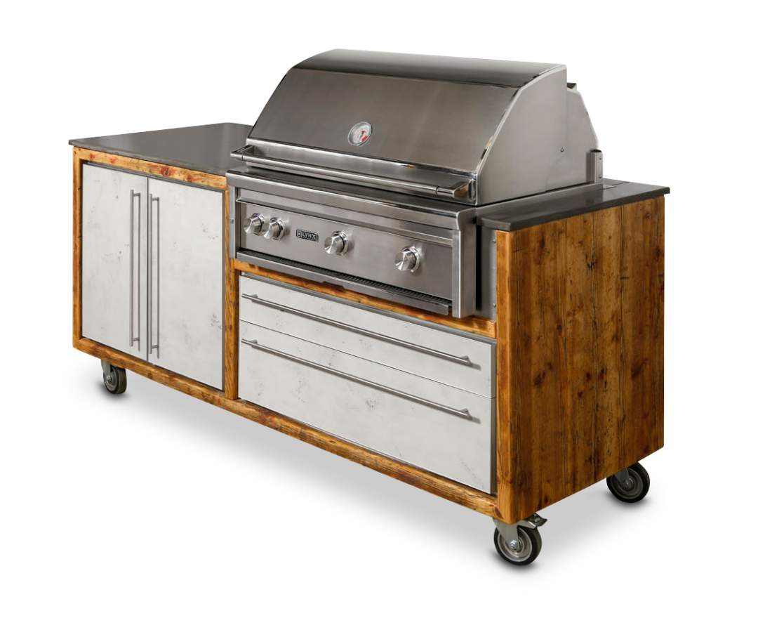 MM-Outdoorküchen Orga-Grill-Kombi aus Altholz