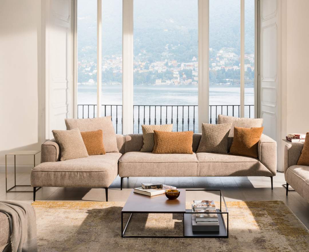 Jori - Jori Loungesofa, Ecksofa Longueville Landscape JR-8180, Stoffsofa