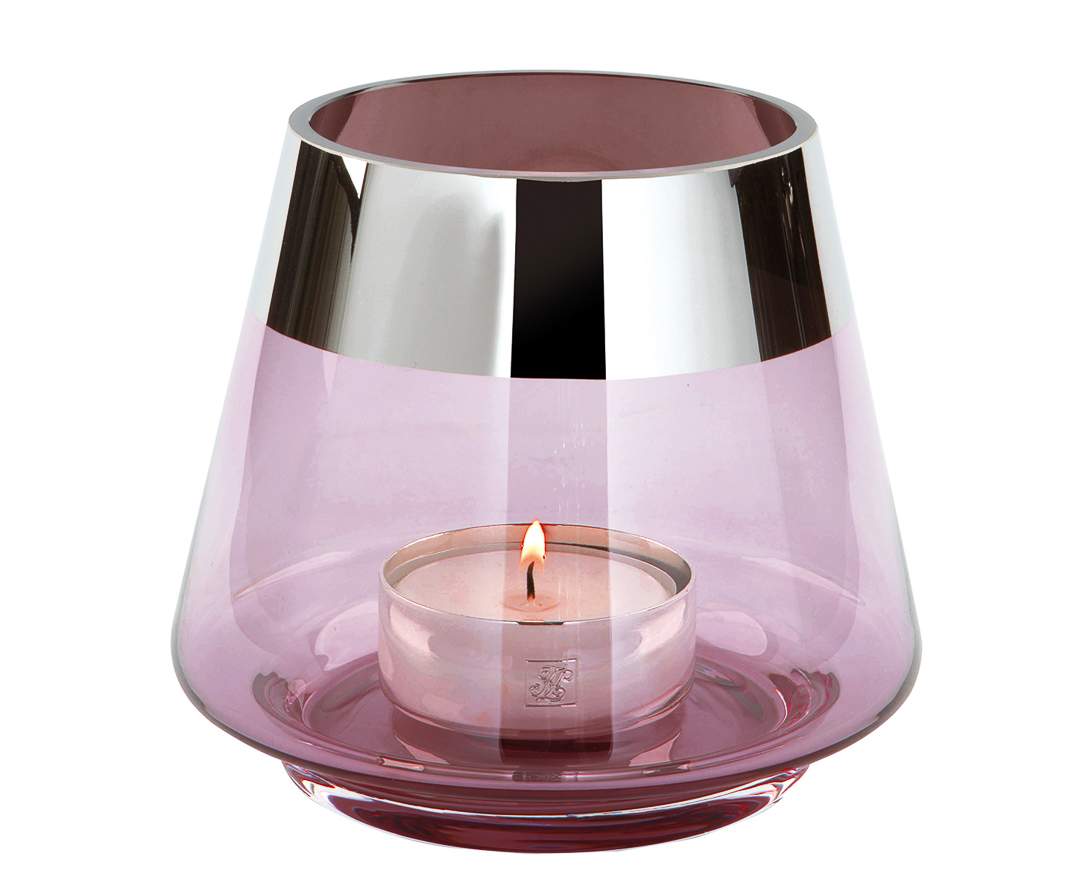Fink Living JONA Teelichthalter / Glas / hellrosa / foliert Fink Living JONA Teelichthalter / Glas / hellrosa / foliert