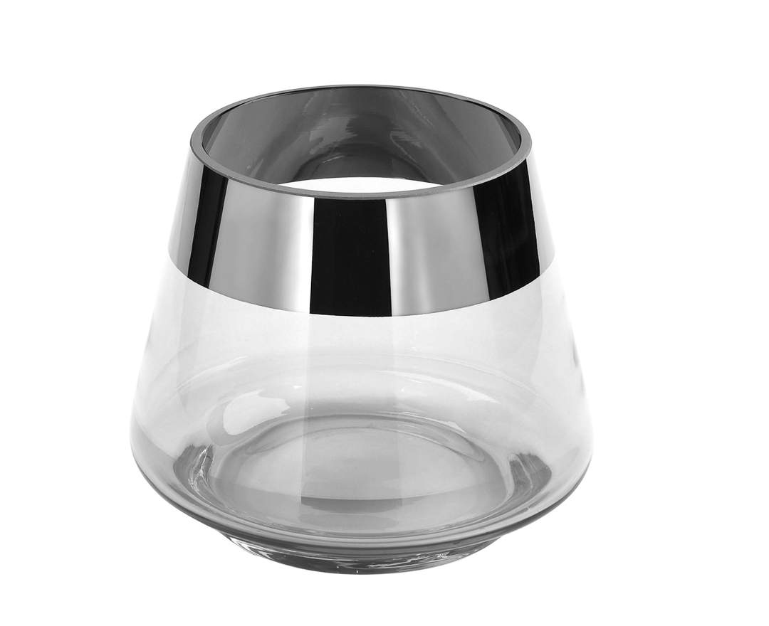 Fink Living JONA Teelichthalter / Glas / silberfarben / foliert Fink Living JONA Teelichthalter / Glas / silberfarben / foliert