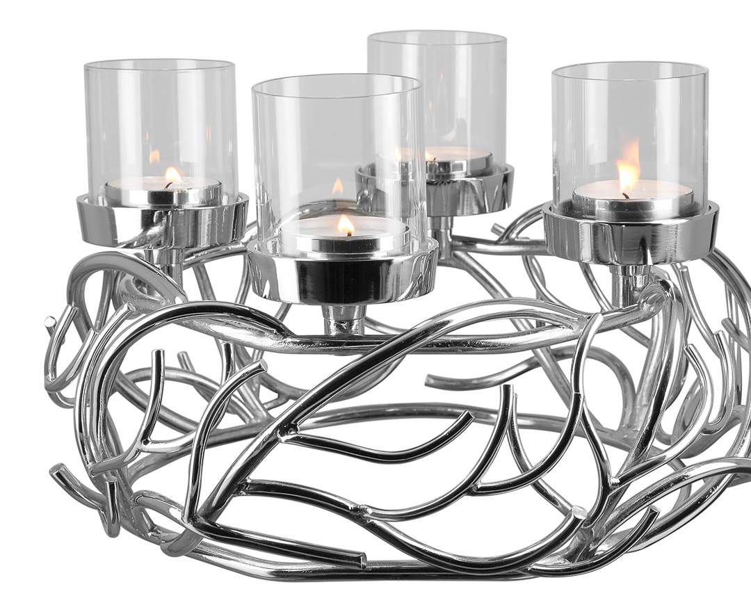 Fink Living RAMUS Leuchter / 4-flammig / vernickelt Fink Living RAMUS Leuchter / 4-flammig / vernickelt