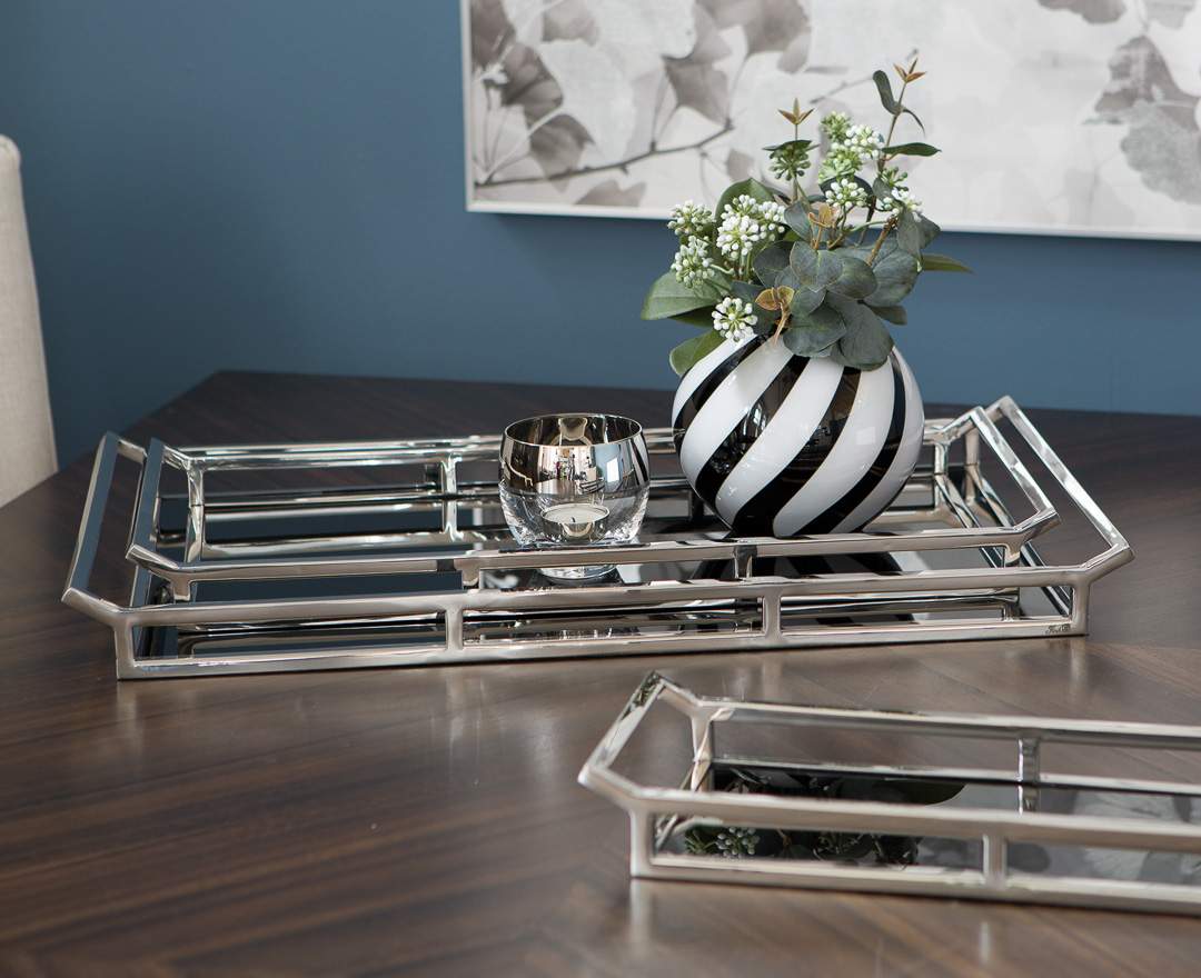 Fink Living PIANO Tablett / Glas schwarz / Edelstahl Fink Living PIANO Tablett / Glas schwarz / Edelstahl
