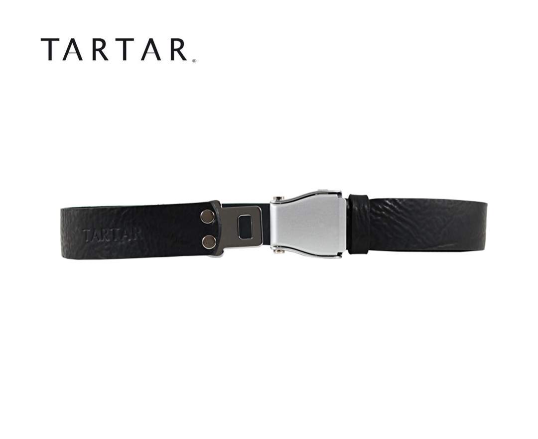 Tartar Tartar Ledergürtel Schwarz/Silber