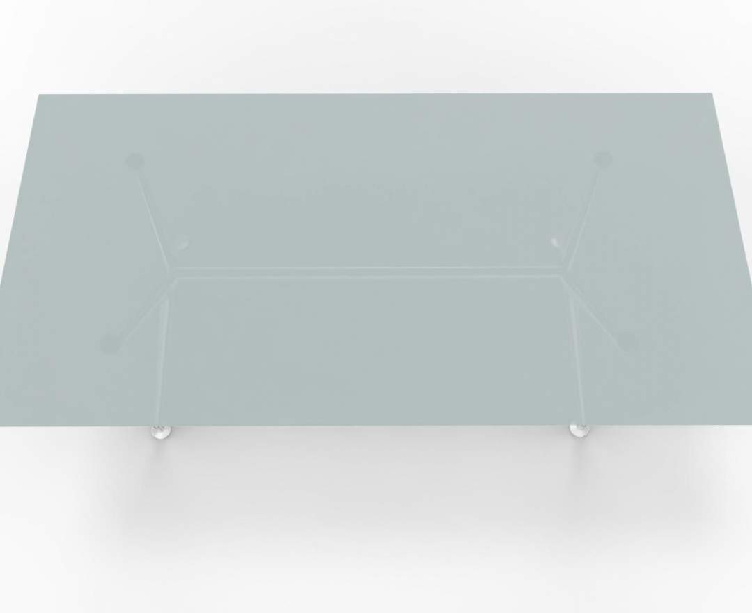 Wagner - W-Table 1100cm x 2200 cm Glasplatte, Gestell Aluminium poliert