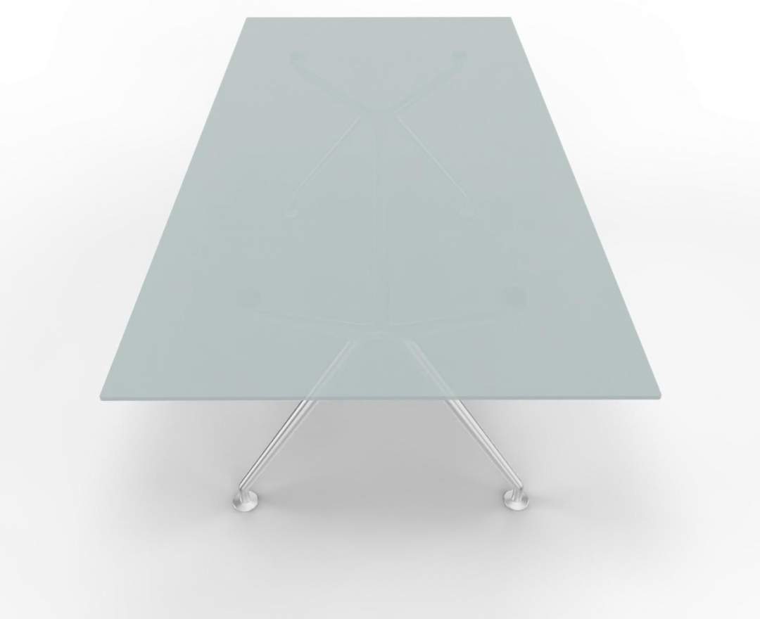Wagner - W-Table 1100cm x 2200 cm Glasplatte, Gestell Aluminium poliert