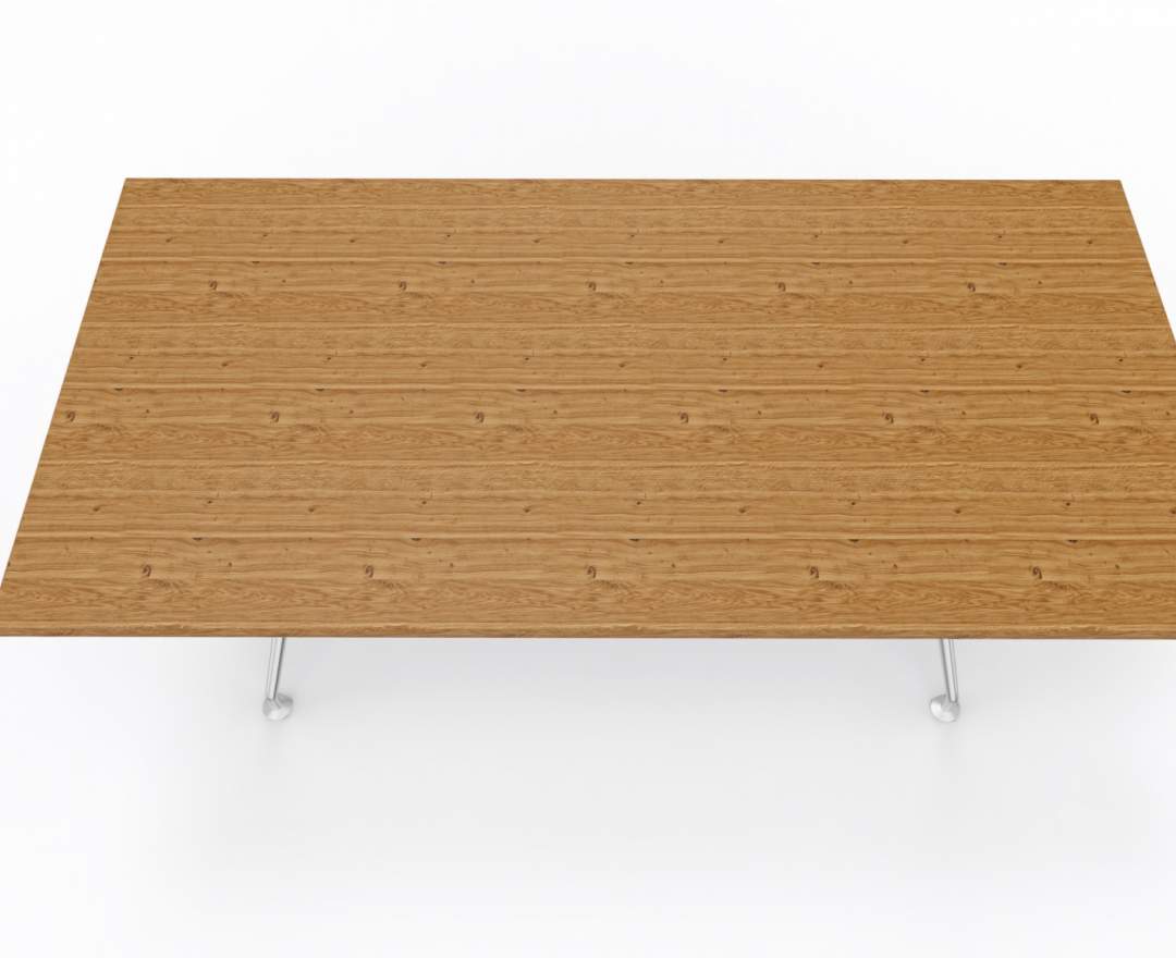 Wagner - W-Table 1100cm x 2200 cm Eiche glatt Geölt, 40mm Asteiche, Gestell Aluminium poliert