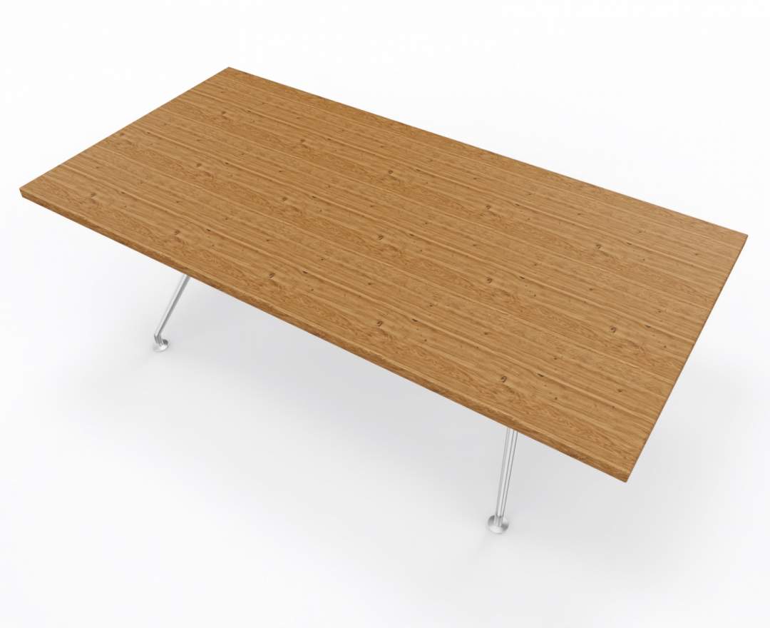 Wagner - W-Table 1100cm x 2200 cm Eiche glatt Geölt, 40mm Asteiche, Gestell Aluminium poliert