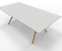 Wagner - W-Table 1100cm x 2200 cm HPL-Kompaktplatte weiß, Eichenholzgestell Thumbnail