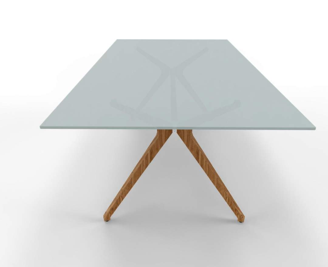 Wagner - W-Table 1100cm x 2200 cm Glasplatte, Eichenholzgestell