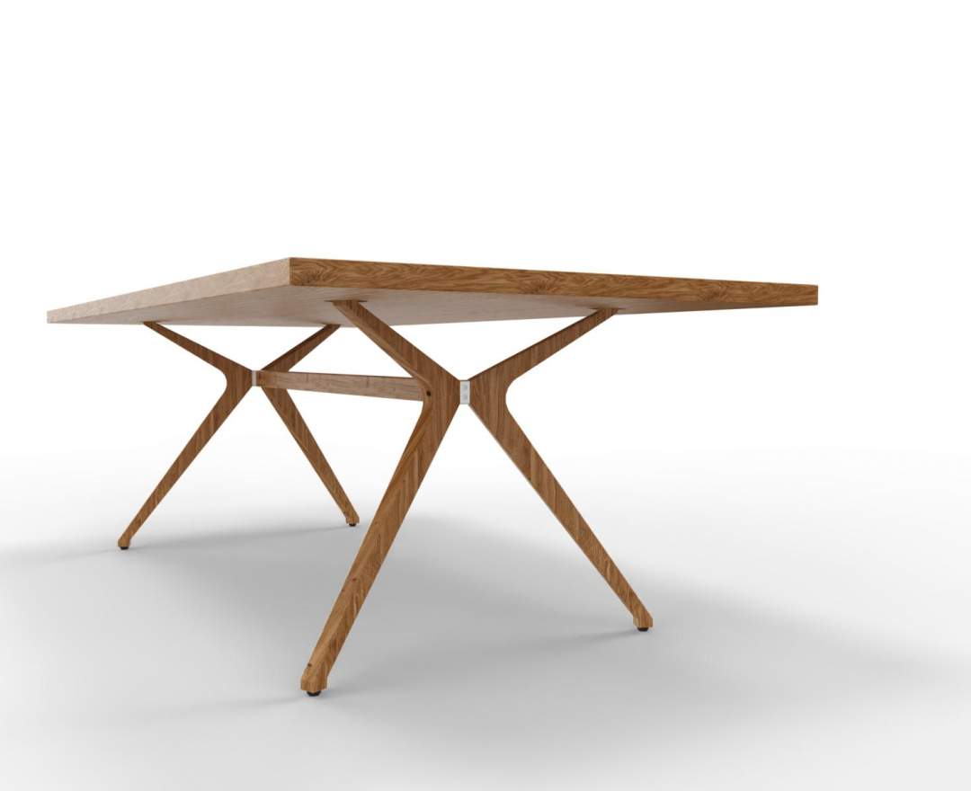 Wagner - W-Table 1100cm x 2200 cm Eiche glatt Geölt 40mm Asteiche, Eichenholzgestell