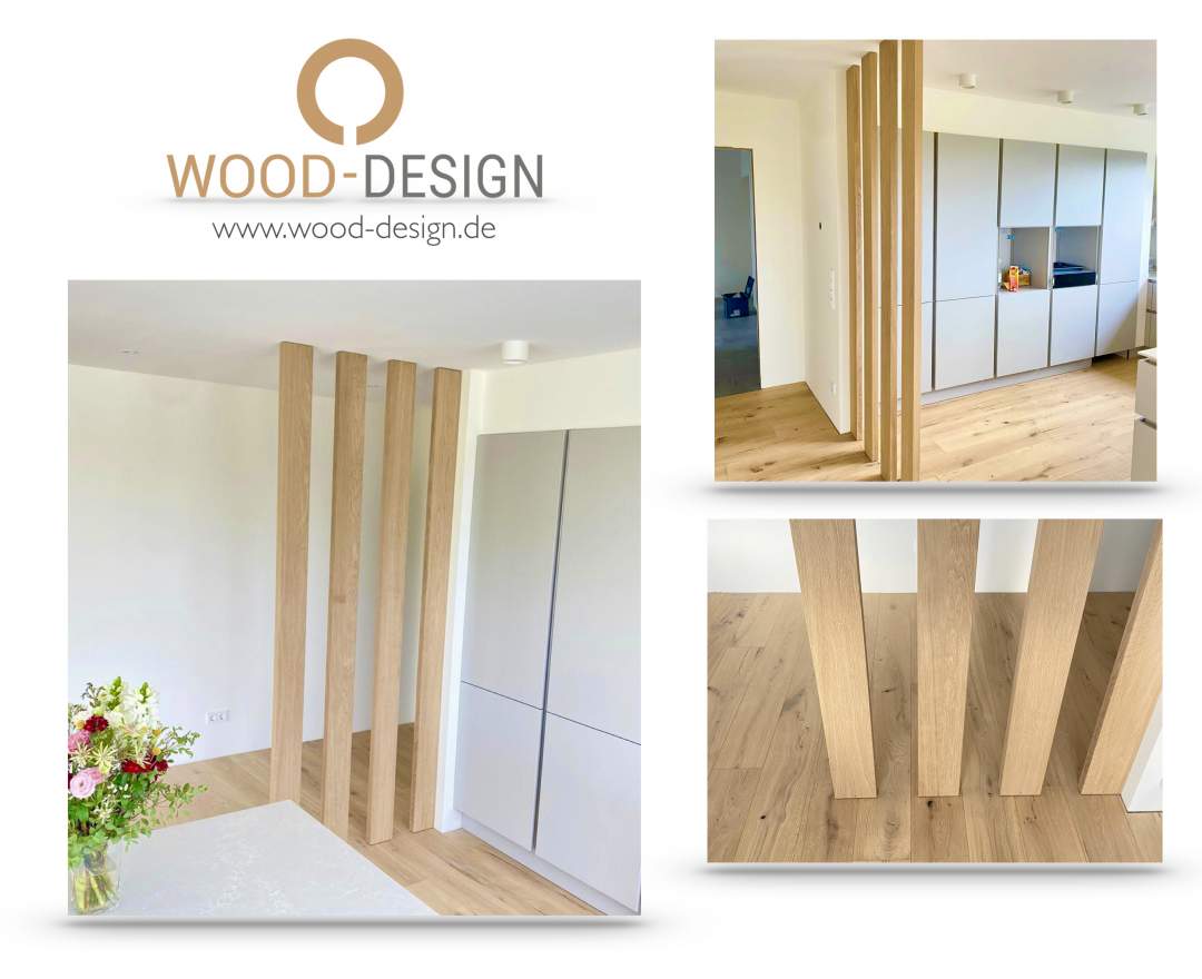 WOOD-DESIGN Lamellen-Trennwand aus Eiche Massivholz