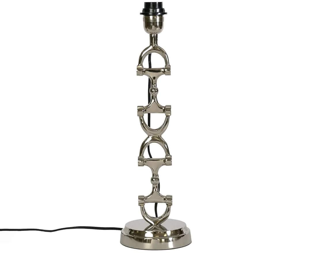 Tischlampe Lampenständer und Schirm Gebiss Snaffle Bit Equestrian Collection - Silber