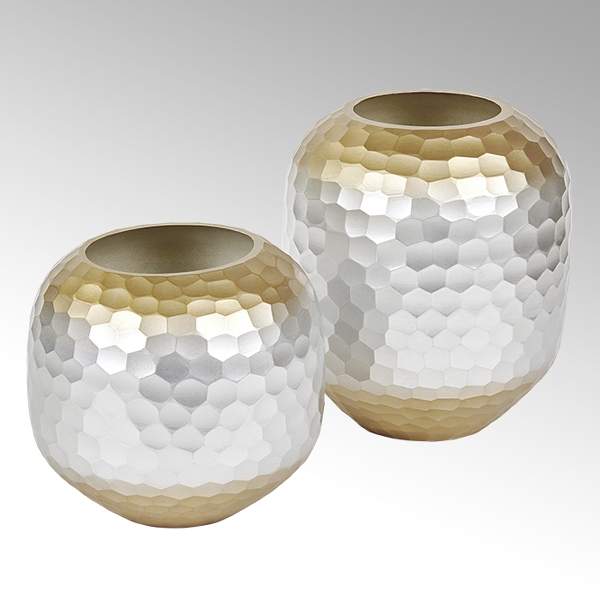 Lambert - Lambert, VASE FAVO, matt silber/gold, groß