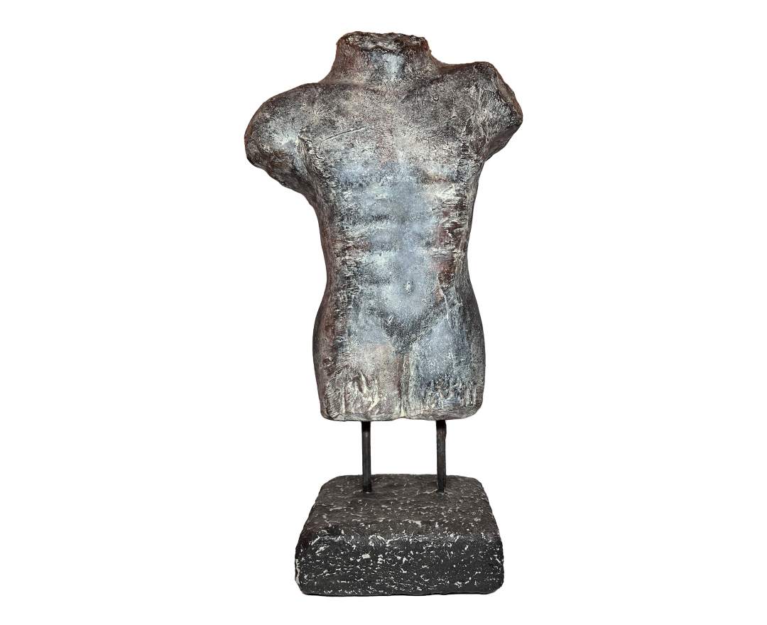 Skulptur Skulptur, Torso Mann, Graphit 51cm, Unikat