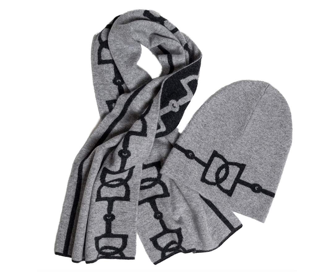 Adamsbro - Cashmere Set Beanie & Scarf - Grau