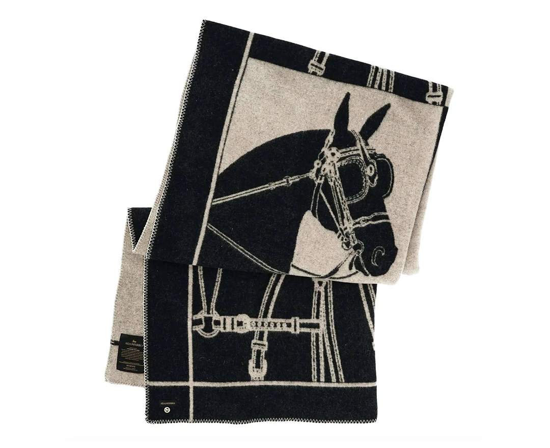 Adamsbro Decke Kaschmir Plaid Pferdedesign Snaffle Bit Adamsbro Decke Kaschmir Plaid Pferdedesign Snaffle Bit