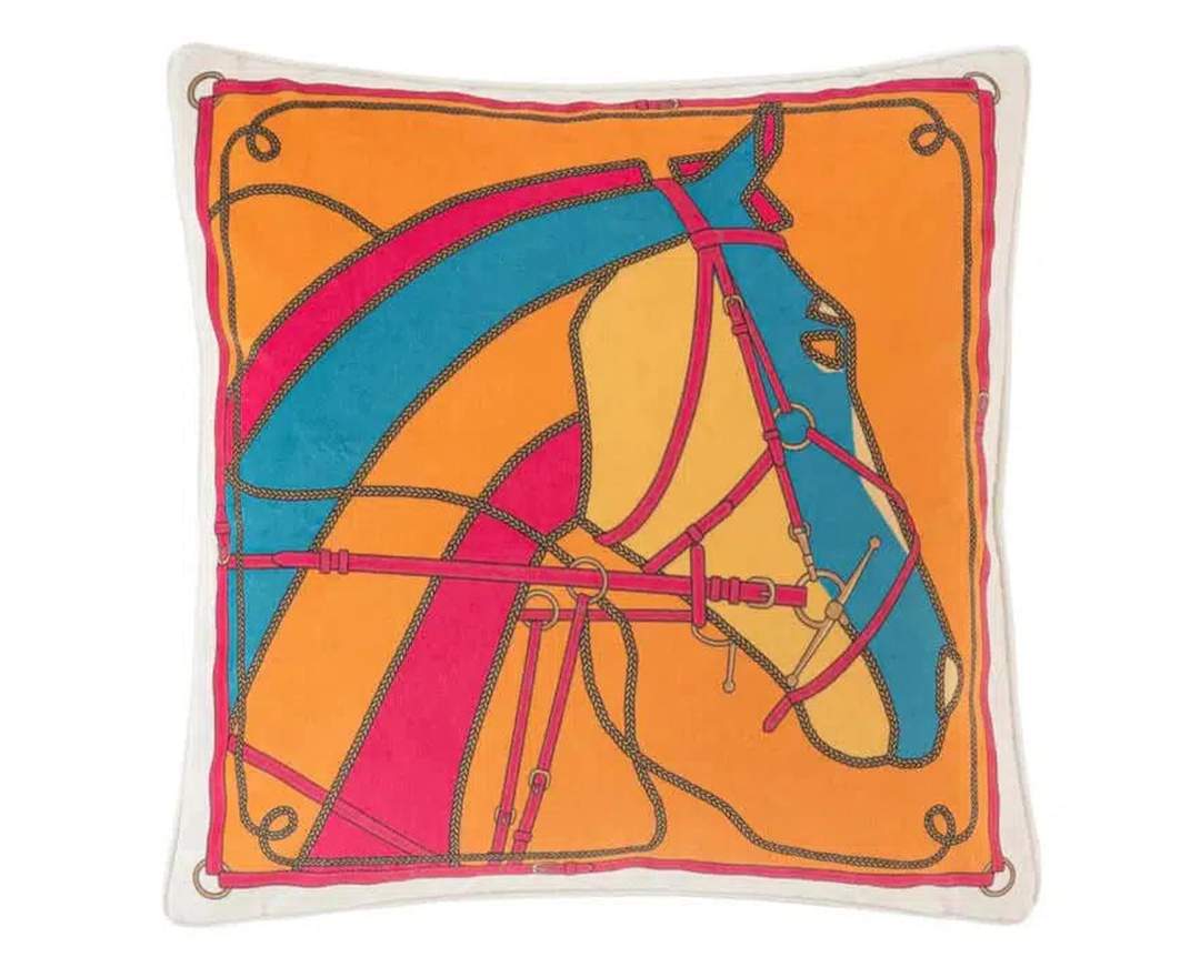 Kissen Pillow Pferdekopf Horse Head Luxus - Orange
