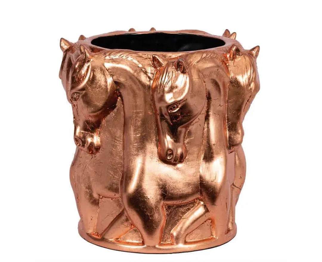 Adamsbro Vase Rose' Crack Keramikvase Dancing Horses