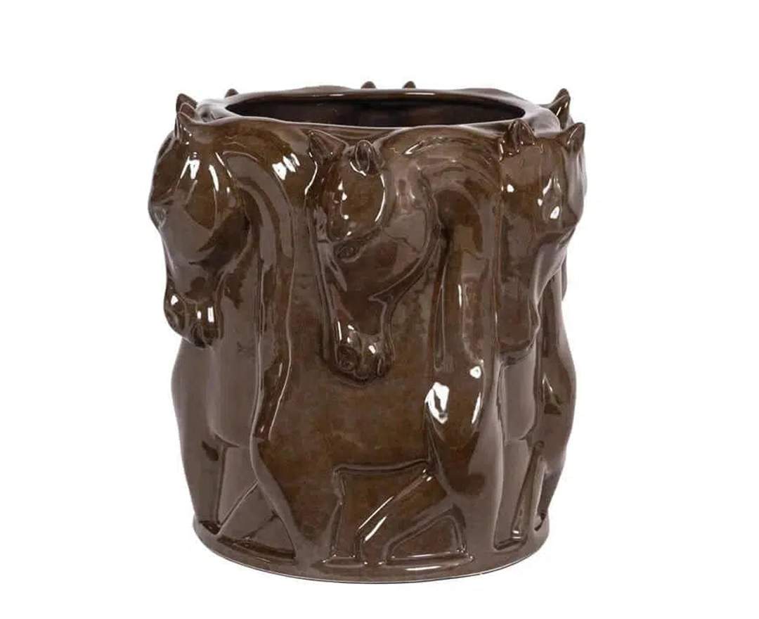 Adamsbro Vase Blumentopf tanzende Pferde Flower Pot