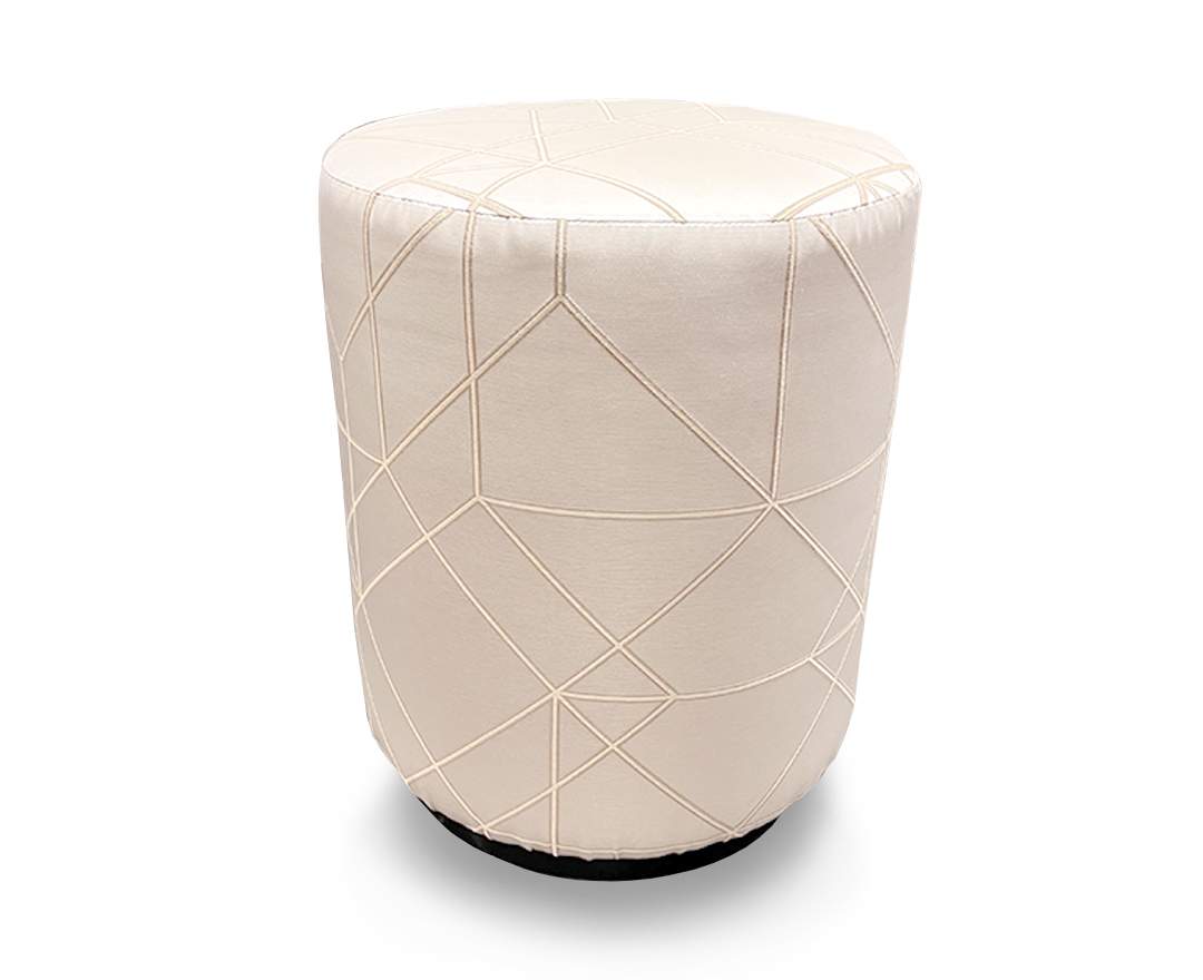 IH Studio Collection - IH Studio Collection Pouf SAN, Silber mit geometrischem Muster