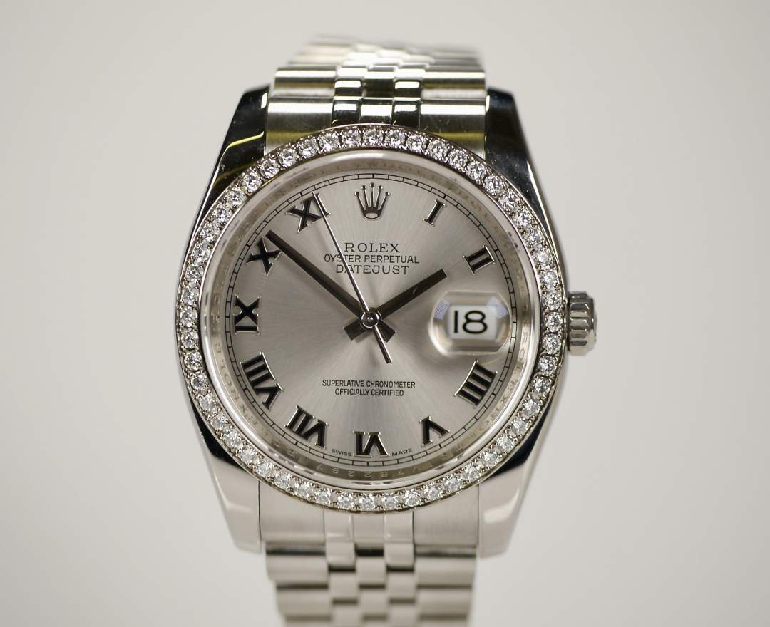 Rolex Rolex Datejust 36 mm 2009 116244 LC170 Italy Diamond Bezel incl. Box & Papiere