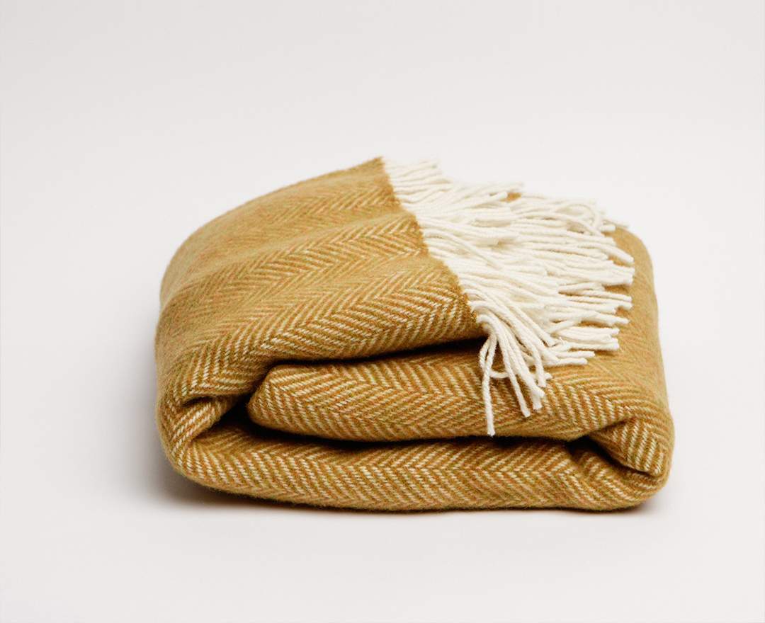 John Hanly Decke Cashmere Throw Herringbone