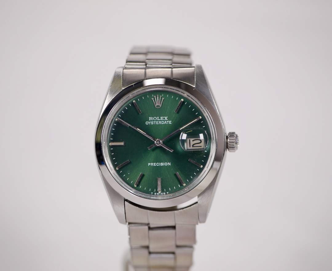 Rolex Oysterdate Precision 6694 Grün 34mm 1982 inkl. Box