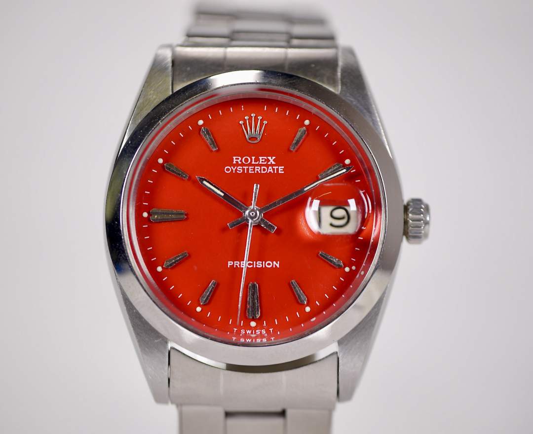 Rolex Oysterdate Precision 6694 Rot 34mm 1966 inkl. Box