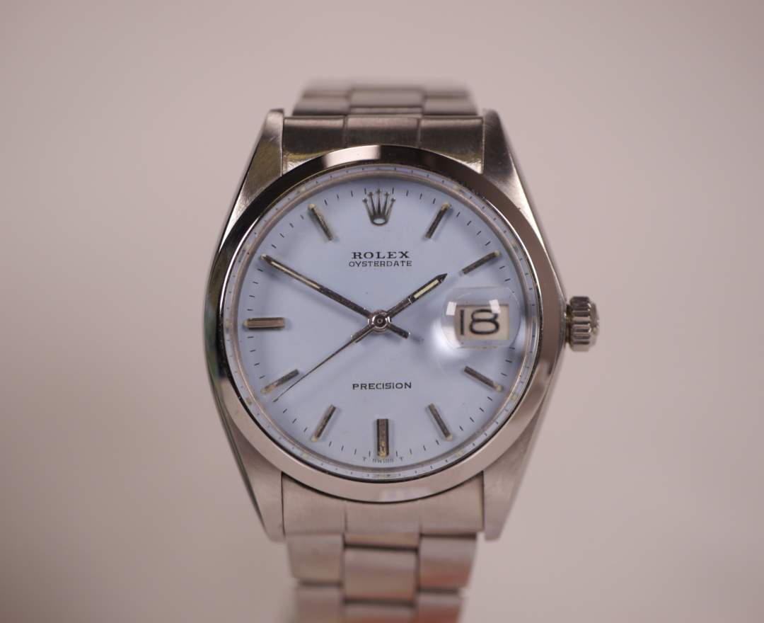 Rolex Oysterdate Precision 6694 Baby Blue 34mm 1970 inkl. Box