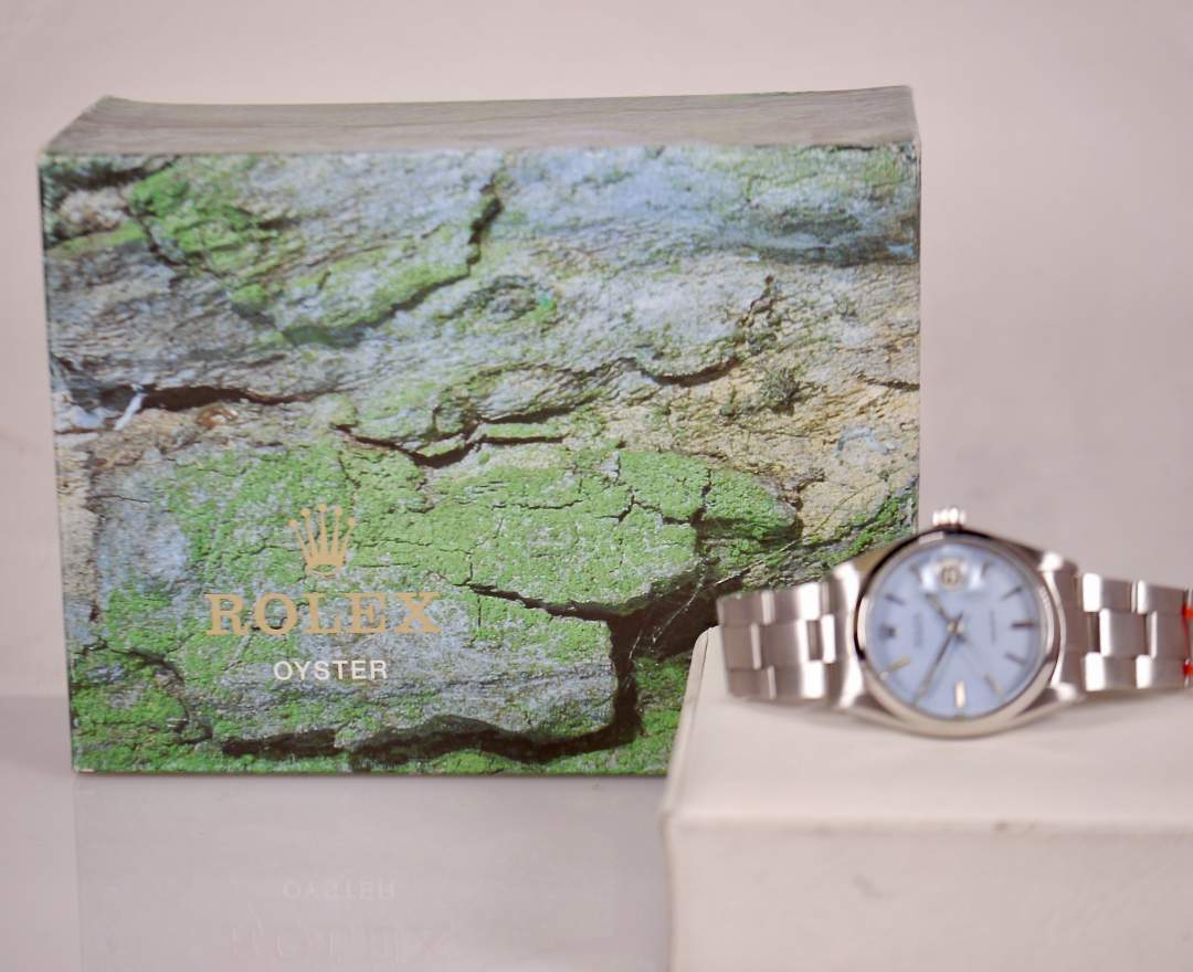 Rolex Oysterdate Precision 6694 Baby Blue 34mm 1970 inkl. Box