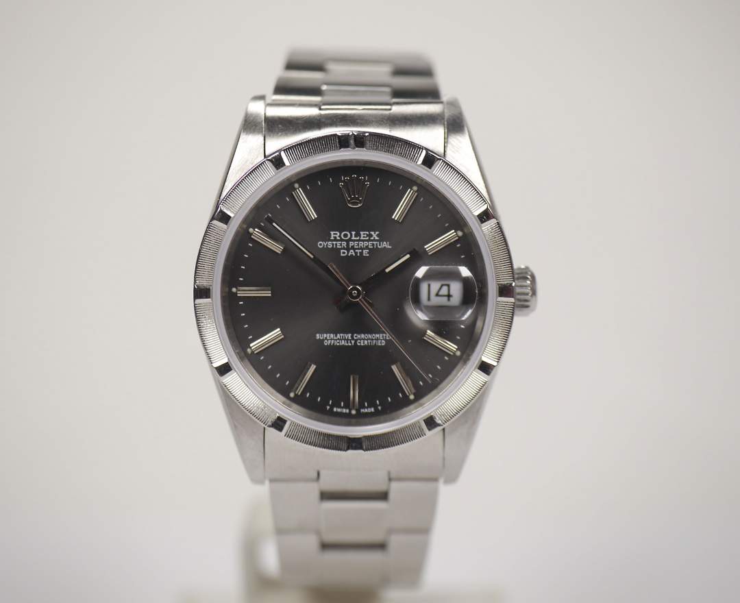 Rolex Rolex Oyster Perpetual Date 15210 Cal. 3135 1991 34mm Grau inkl. Box
