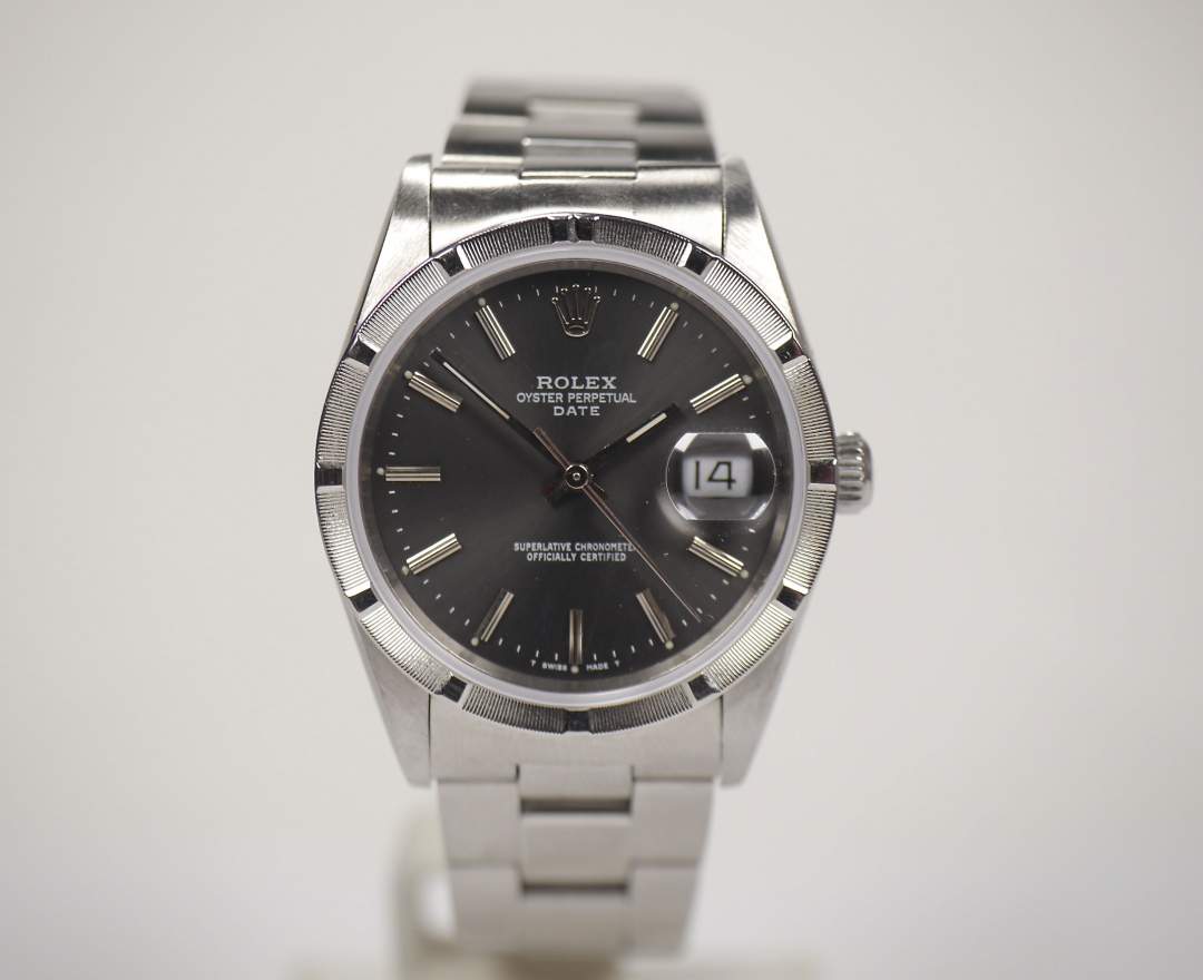 Rolex Oyster Perpetual Date 15210 Cal. 3135 1991 34mm Grau inkl. Box