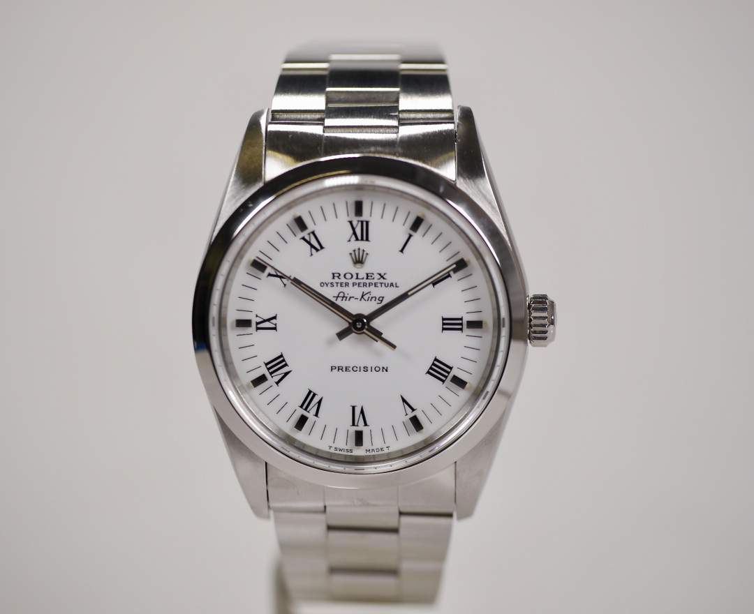Rolex Rolex Air King 34mm 14000 1992 Weiß inkl. Box & Erstkaufrechnung 1999 & Beschreibung