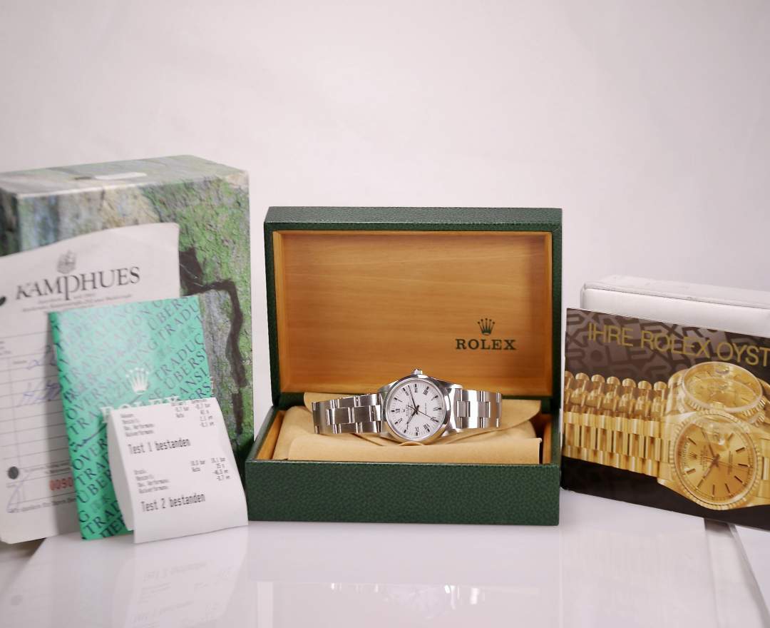 Rolex Air King 34mm 14000 1992 Weiß inkl. Box & Erstkaufrechnung 1999 & Beschreibung