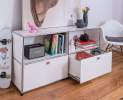 USM Haller - Sideboard mit Klappe und Schublade reinweiss Thumbnail