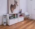 USM Haller - Sideboard mit Klappe und Schublade reinweiss Thumbnail