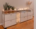 USM Haller - Sideboard mit indirekter Beleuchtung und Pflanzenelement reinweiss Thumbnail