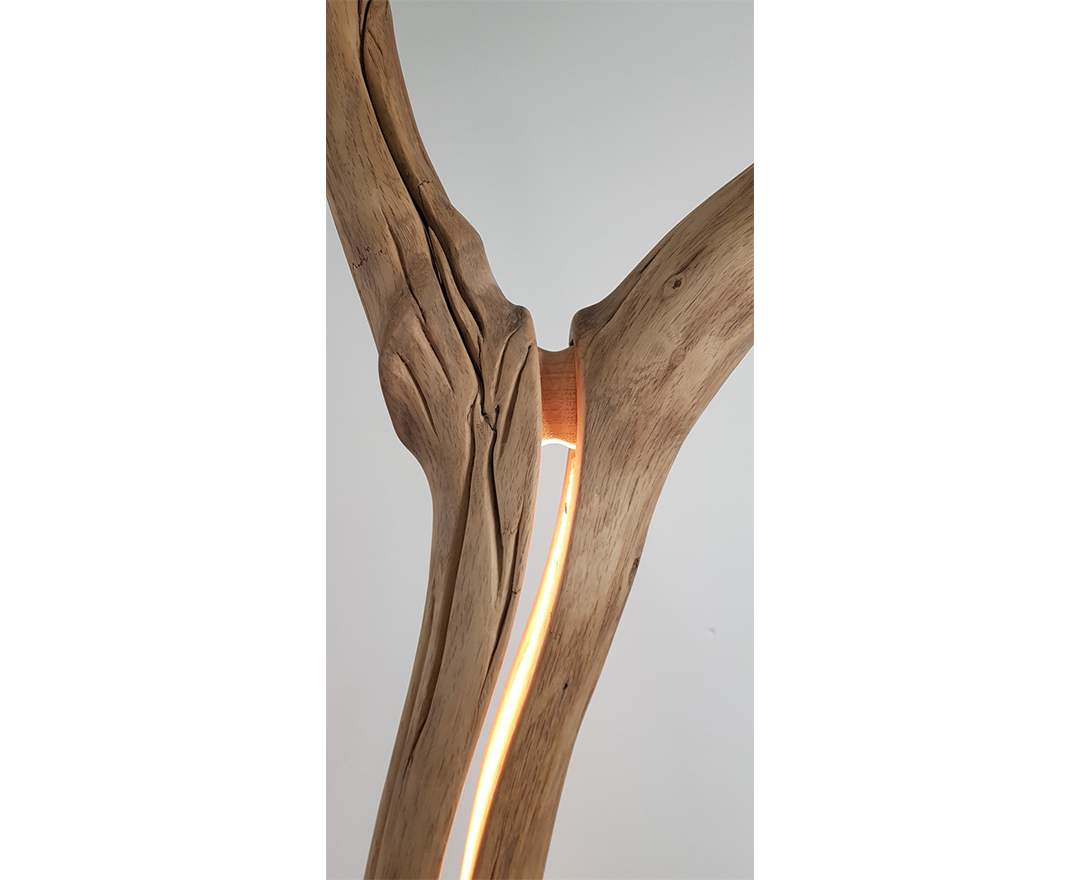 Astwerk Lichtkunst - Stehleuchte aus Holz