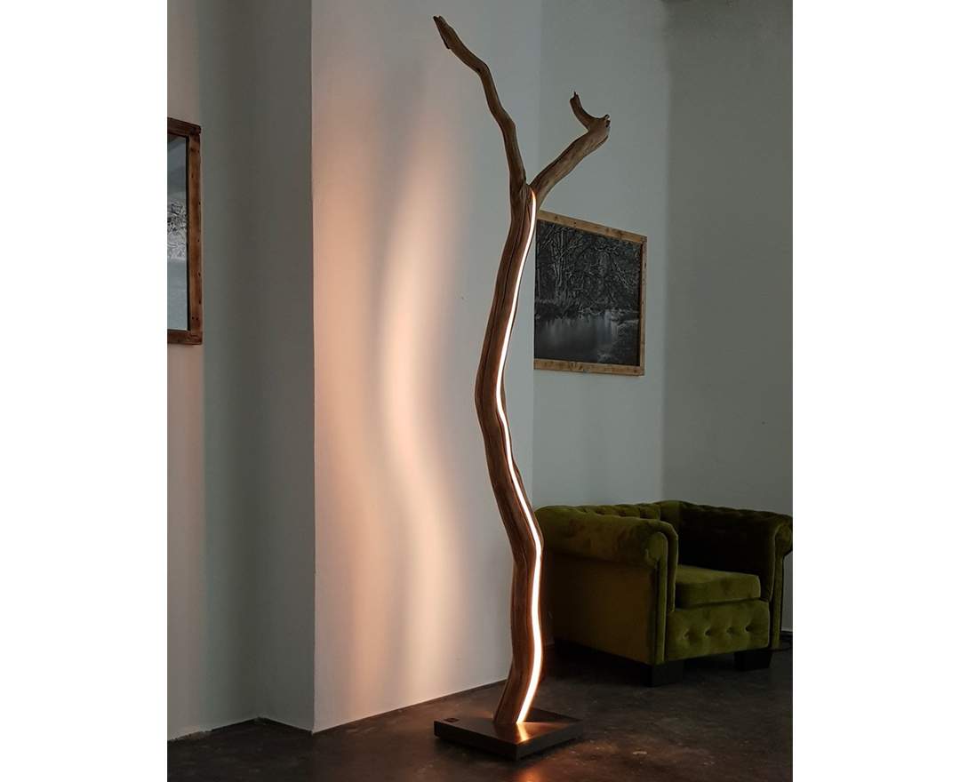 Astwerk Lichtkunst - Stehleuchte aus Holz